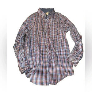 Haggar Mens Plaid Long Sleeve Button Down Shirt